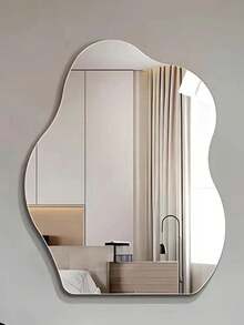 亚克力云形壁镜，粘贴式浴室软镜，不对称化妆镜，无需钻孔