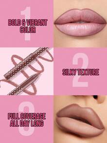 Misslyn MISSLYN - Ultra-Smooth Lip Liner, Long-Lasting Rich Lip Color, Convenient Retractable Design, Sharpenable Gel Lip Liner, Smooth Application, Natural Makeup Effect, High Pigmentation, Not Easy To Fade, Can Be Shaped With A Pencil Sharpener, High Pigmentation Natural Lip Makeup, Long-Lasting Smooth Ultra-Fine Matte Lip Liner, Vegan, Cruelty-Free,