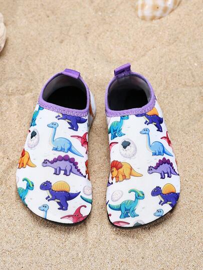 1 par de zapatos de agua unisex cómodos y de moda con estampado de dinosaurio, erizo y camión, para natación, primavera/verano