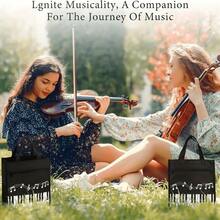 1套钢琴键音乐防水牛津布手提包单肩包购物袋，钢琴键音乐铅笔盒，旅行周末包，可重复使用的音乐手提包，休闲时尚，高品质高颜值。音符图案，适合上学、购物和通勤 - 音乐爱好者的理想礼物，办公用品，适合工作和日常使用，节日/生日/新年礼物（款式随机）