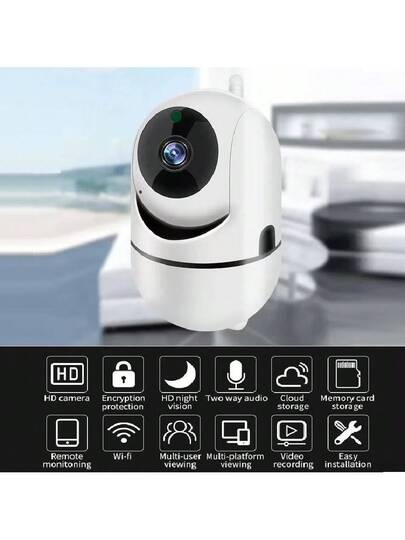 1pc 2K Indoor Security Camera Mobile App, Baby/Elderly/Pet Monitor, 1080P Rotating Home Camera, 2.4G WiFi Two Way Audio, Human Detection, Motion Tracking, SD Cloud Storage