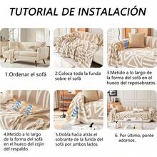 Funda Reversible Chenille Mejorada,Ultra Suave Funda de Sofá Chenille de Doble Cara, Washable Anti-Slip Multifuncional Sofa,Funda Sofá Perro Acolchada,All Seasons. (Cerceta, 180*230cm/70.8*90.pulgadas) - Negro - Ver 4