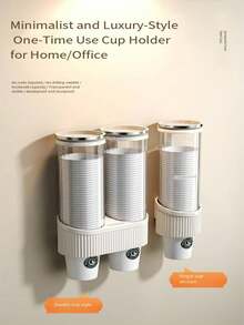 1pc Disposable Cup Holder, Wall-Mounted Cup Dispenser For Water Cooler, Paper Cup Rack, Beverage Station Storage Organizer - Multicolor - View 6