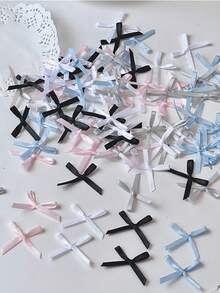 100pcs Cute Mini Ballet Style Ribbon Bows, DIY Clothing & Hair Accessories Decorations - Multicolor - View 3