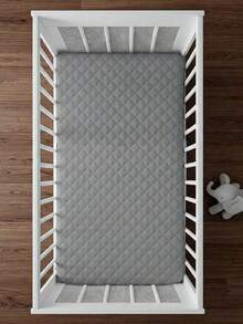 Waterproof Mattress Cover For American And Standard Crib With Elastic Protector 1 Piece - 灰色 - 查看 2