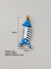 1 pieza Accesorio decorativo con forma de pez de acero inoxidable lindo, colgante DIY, para uso diario