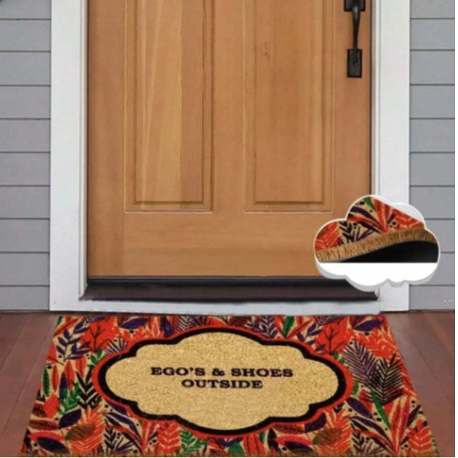 40x60 厘米天然椰棕门垫，采用耐用的 100% PVC 背衬 - 防滑、防尘刷表面 - 18-22 毫米厚耐用垫子，适合室内和室外使用，土耳其制造 - 紅色 - 查看 1