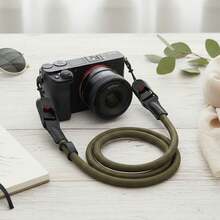 Quick-Release Adjustable Camera Strap - Durable Polyamide Climbing Rope Crossbody Strap For DSLR Mirrorless Cameras, Compatible With Nikon Canon Fu/Ji, Lightweight & Compact For Hiking Travel, Red, Photography Accessory | Stylish Neck Strap | Microfiber Accent, Camera Accessories Strap