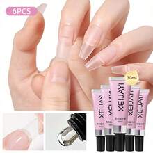 XEIJAYI 6pcs/Set 30ml Transparent Soft Nail Stickers Gel Polish, Suitable For False Nails, UV Gel, Nail Extension Design Manicure Tools - Clear - View 13