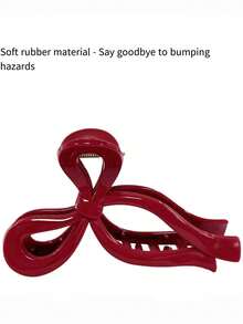 1pc/4pcs Geometric Pattern Casual Soft Silicone Shark Claw Butterfly Clips, Large Soft Shock-Proof 2026 New Hair Clips Accessories - Multicolor - View 9