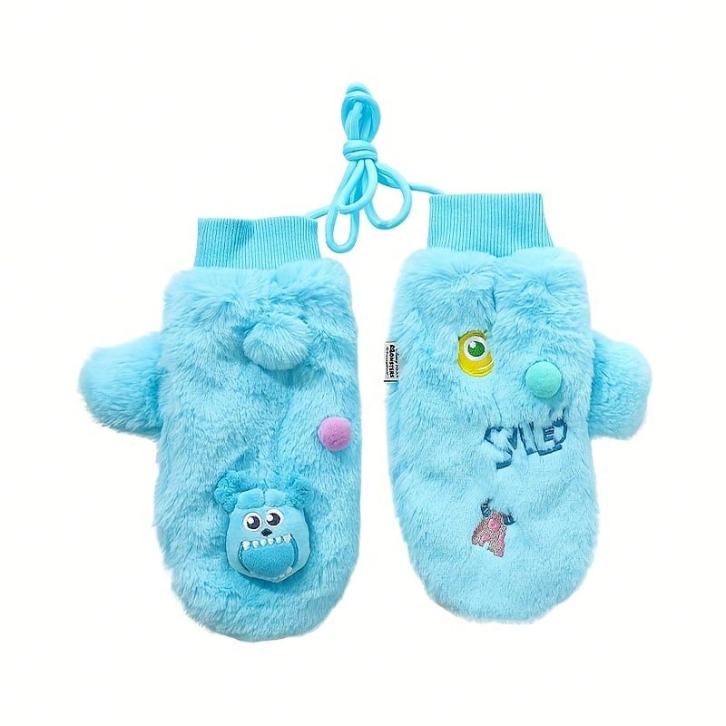 Pixar Series Furry Carnival DIY Adult Warm Gloves Thick Gloves Neck Cover Full Finger Mitten Thermal Lined Windproof Antifreeze Full Finger Gloves