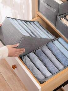 1pc/3pcs Wardrobe Clothes Organizer, 7or9 Grids Portable Wardrobe Organizer, Separate Storage Box, Foldable Wardrobe Drawer Organizer, Suitable For Underwear, Socks, Scarves, Leggings, T-Shirts, Jeans