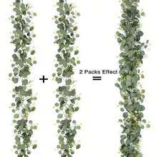 1pc/2pcs/4pcs Eucalyptus Garlands,1 Pack 5.7ft Long Artificial Mixed Eucalyptus Leaves Vine,Greenery Garland Hanging Plants For Farmhouse Table Centerpiece Mantel Wedding Arch Christmas Decor,Room Decor,Home Decor,Kitchen Decor,Wedding Decor,Table Decoration,Centerpieces,Office Decor,Garden Decor,Outdoor Decor