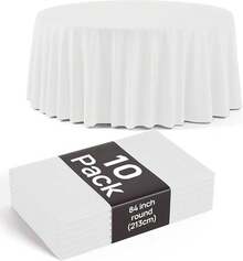 10pcs Manteles Desechables para Mesa Redondos,84 Pulgadas,Mantel para Mesa de Banquetes, Eventos y hogar,Tablón,Mantel de PEVA, Impermeable, Resistente al Desgaste (Negro, 213cm Redondo) - Halloween 2 - Ver 1
