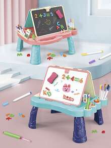 Pizarra blanca y pizarra negra de doble cara (tablero de dibujo 2 en 1 para niños + tablero de dibujo para enseñar) - Herramienta de dibujo interactiva para padres e hijos, adecuada para niños y niñas, útil como regalo de Navidad/Halloween/Pascua/cumpleaños