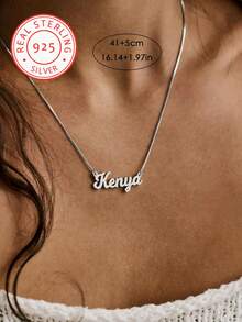925 Sterling Silver Customized Name Necklace, Box Chain, Delicate & Compact, Personalized Name Necklace, Gift For Her, Mother's Day Gift - Silver - View 4