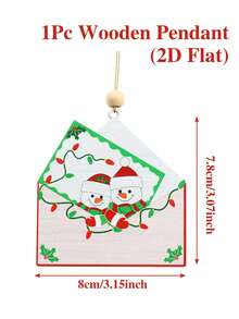 1pc Christmas Hanging Ornament, Family Of 2/3/4/5/6 Snowman Figure Perfect Christmas Ornaments, Envelope Frame Design Wooden Pendant For Home Decoration, Christmas Tree Decoration, Christmas Gift, Family Souvenirs, 2025 Christmas Decoration, Merry Christmas, Holiday Party Favors, Xmas Party Decor, Christmas Party Supplies,