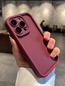 Minimalistisches, verstärktes Anti-Sturz-Hülle in Burgunderrot, weich, kompatibel mit iPhone 16 Pro Max/16/16 Pro/16 Plus/16E/15/15 Plus/15 Pro/15 Pro Max/11/12/13/14 Pro Max/XS/XR/11 Pro/11 Pro Max/12 Pro/12 Pro Max/13 Pro/13 Pro Max/7 Plus/14 Pro/14 Pro Max/14 Plus/7 Plus/8 Plus/8/SE2/13 Mini/12 Mini, 17/17 Pro/17 Pro Max/Air Anti-Kratzer Soft Shell - Bordeaux - Übersicht 3