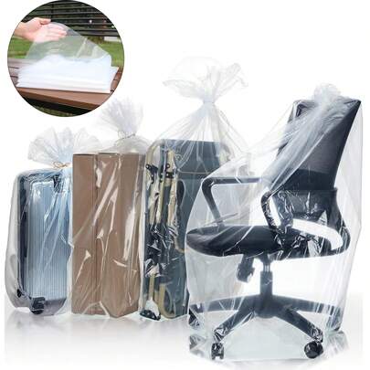 Extra Large Plastic Sheeting Furniture Storage, Clear Giant Furniture Suitcase Covers For Moving Jumbo Plastic Moving Films, For Clothes Furniture Luggage Comforter Chair Bike Blanket And Basement Storage