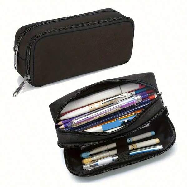 1pc Large Capacity Pencil Case, Aesthetic Pencil Bag, Office Stationery Storage, Simple Multi-Functional Pencil Pouch For Adults