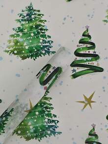 10 Pcs Christmas Tissue Paper- 20x14 Inches Watercolor Christmas Tree With Lights Pattern, Holiday Gift Wrapping Tissue Paper For Gift Bags Stuffing, ,Green Holiday Gift Wrapping Tissue Paper For Winter New Year Party Craft, Holiday Wrapping,Christmas Decorations