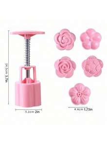 6 件花形糕点模具套装，包括 1 个挤压桶和 5 个花形模具、蛋糕制作 DIY 烘焙工具、饼干模具、厨房烘焙配件、厨房小工具、完美的烘焙工具。 - 彩色 - 查看 6