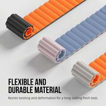 三条装 Galaxy Watch 8 链式磁吸硅胶表带，兼容三星 Galaxy Watch 8 40mm/44mm/Galaxy Watch 8 Classic 46mm，男女通用柔软硅胶磁吸替换表带 - 彩色 - 查看 4