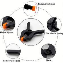 Heavy Duty Plastic Small Spring Clips, Suitable For Crafts And Background Clamps, Can Be Used For Background Stands, Photography, Home Decor, Etc., Men's Tools - Multicolor - View 5