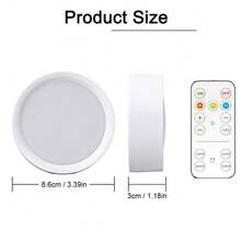 LED 橱柜下照明，带遥控器的电池供电 LED 冰球灯，3 种颜色照明橱柜下灯，壁橱下灯，贴灯，厨房、柜台、壁橱台下灯 - 白色 - 查看 10