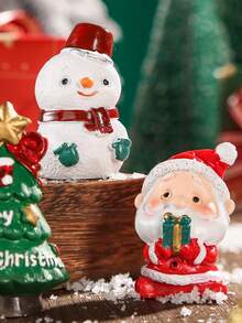 1 طقم ديكور عيد الميلاد - شجرة عيد الميلاد، بابا نويل، رجل الثلج، رنة، مصنوع من المواد الراتنجية، بطراز كرتوني، مناسب لمكتب، خزانة العرض، مطعم، مدفأة، طاولة الطعام وغيرها من مشاهد ديكور المنزل، ديكورات غرفة عيد الميلاد، ديكور الشتاء
