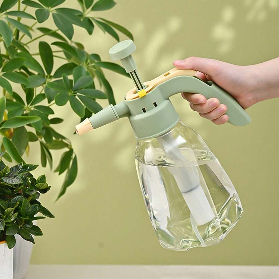 Large Pressure Watering Can, 1.5L Large Capacity Clear Water Bottle, Gardening Sprayer Pressure Pump Watering Can For Plants Flowers Cleaning - 彩色 - 查看 1