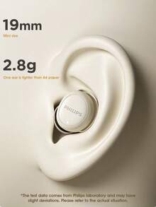 Philips TAT2320 In-Ear Bluetooth Wireless Headphones, Low Latency, No Ear Pressure, Featherlight Fit, Sleep-Friendly, Smart Call Noise Cancellation, Compatible with iOS Android - 白色 - 查看 5