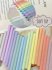 Funfull 10/16/20 szt. pastelowych, estetycznych i ziemistych zakreślaczy w stylu vintage, miękka, ścięta końcówka, zakreślacz do Biblii, nie prześwitujący, różne kolory, artykuły szkolne i biurowe do dziennika