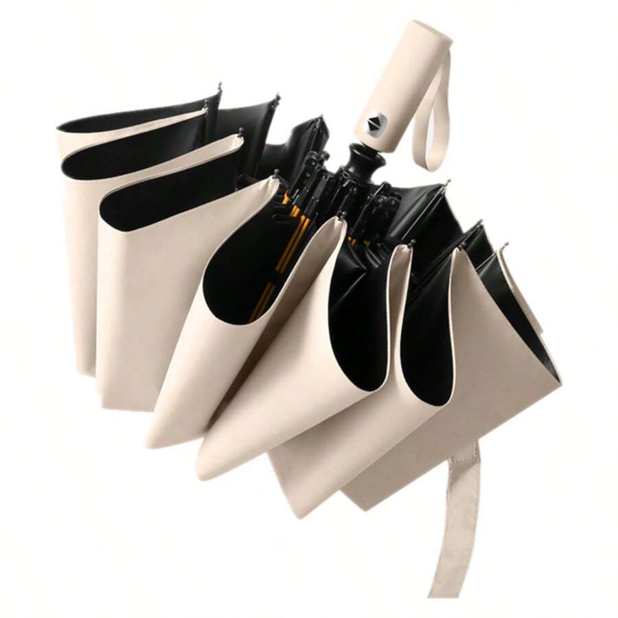 24-Rib Fully Automatic Folding Umbrella High-End Sunny And Rainy Dual-Use Sun Protection And UV Protection Folding Men And Women Sun Umbrella - 白色 - 查看 1