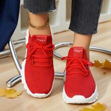 Mesh Platform Shoes Lace-Up Design Breathable And Shock-Absorbing Daily Activities, Casual Walks Comfortable And Lightweight Practical Shoes