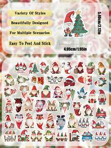 50 pièces Autocollants de gnome de Noël pour scrapbooking, planche à roulettes, guitare, cadeaux de Noël, décoration de chambre