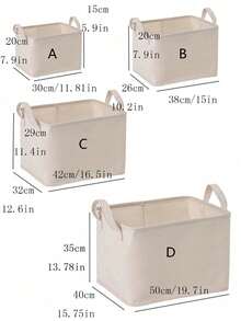 1PC Large Capacity Clothes Basket Laundry Hamper For Dirty Clothing Toys And Sundries Versatile Organizer Box For Bedroom Bathroom And Home /Summer/Back To School - Beige - View 10