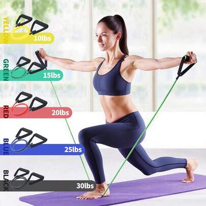 Resistance Bands With Handles, Single Resistance Bands, Exercise Bands With Handles, Comfortable Handles, For Resistance Training, Physical Therapy, H