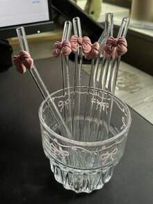 Bowknot Coffee Glass Straw Cup - Girly Bowknot Straw Cup, Milk Tea Straw Cup, Matcha Coffee Straw Cup - Excellent Choice For Holiday/Birthday Gifts! - Multicolor - View 21