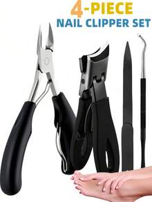 Thick Nail Clipper Set For Seniors - 5-Piece Set With Wide Jaw Large Toenail Clippers, Suitable For Thick Ingrown Nails, Professional Sharp Heavy-Duty Nail Clippers, Ideal For Men And Seniors