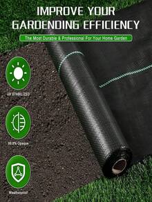 Heavy Duty Polypropylene Anti- Mat Roll, Textured Grid Pattern, Suitable For Orchards, Farms, Lawns, Effective Suppression, Moisture Retention, UV Resistant, Durable PP, Ideal For Garden Groundcover