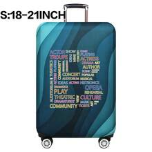 弹性行李箱套旅行箱套，带文字字母印花，适用于 18 至 32 英寸行李保护套，适用于户外旅行商务时尚图形图案，适用于男女旅行配件涤纶行李箱学生返校用品袋，适用于学校配件，行李保护器返校用品大学宿舍学生必备品，适用于男士女士假期旅行必备品户外包，适用于学校配件 - 藍色 - 查看 71