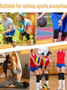 1 Pair Thick Sponge Knee Pads, Non-Slip Collision Protection Knee Sleeves For Teenagers, Suitable For Gardening, House Cleaning, Construction Work, Dancing, Volleyball, Floors, Hiking, Cycling, With Thick EVA Foam Padding, Outdoor Sports Kneeling Pad, Unisex Floor Scrubbing (Basketball Knee Pads, Wrestling Knee Pads, Collision Pads, Snowboarding Knee Pads, Work Soft Knee Pads (Large, Black)) - Black - View 8