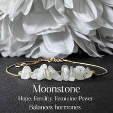 Rainbow Moonstone Bracelet, Natural Crystal, Symbol Of Hope And Feminine Power, Naturalistic Jewelry Gift - Moonstone - View 3