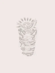 临时纹身贴纸 - 1 件，逼真的风格，大胆逼真的设计，和平鸽，经典引言妆容图案，防水防汗，哑光持久非永久性纹身，适合初学者。 - 黑色 - 查看 5