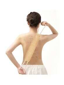 1 件天然去角质丝瓜络海绵，长丝瓜络身体磨砂膏，配有耐用绳柄，可重复使用的泡沫背部磨砂巾，用于按摩和深层清洁，去角质身体磨砂膏，符合人体工程学的设计，高品质去角质，自我护理程序，护肤配件，温和去角质，自我护理爱好者 - 黃色 - 查看 6