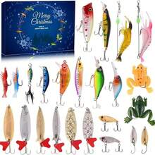 Advent Calendar Fishing Christmas Countdown - 24 Days Fishing Lures Set, Fishing Gear Kit, Fishing Bait Set, Fishing Tackle Box, For Outdoor Fishing, Holiday Gift, 2025 Xmas Surprise Gift For Fishermen, Adults, Teens - Multicolor - View 2