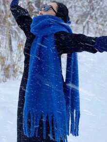 1条女士冬季迷你蓬松流苏围巾 - 柔软、保暖、厚实，保暖防风，适合日常佩戴，也可作为圣诞节或情人节礼物。 - 彩色 - 查看 4