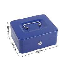 1PC Metal Cash Box With Key Lock, Note And Coin Safe Box, Portable Large Double Layer Cash Box With Fixed Coin Tray And 2 Keys, Money Tin Black.