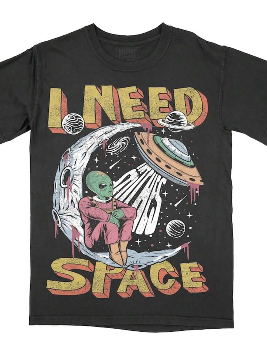 I Need Space Alien Comfort Color T-Shirt, Shirt For Mom, Funny Tshirt, Graphic Tee Read More Gift Fo - màu đen - Xem 1